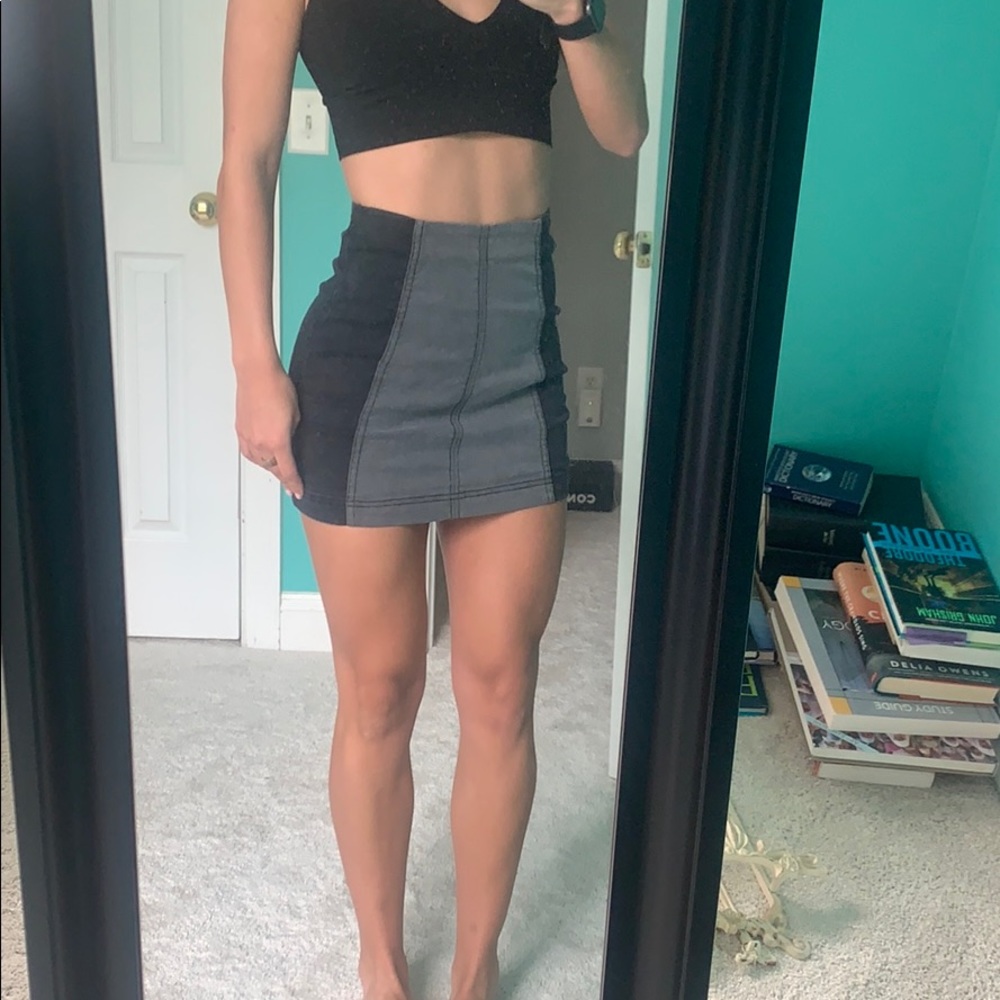 Free people modern femme denim mini skirt